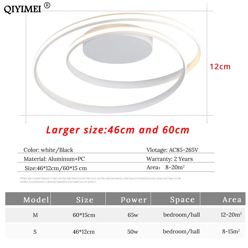 

Modern Chandeliers LED Lamp For Living Room Bedroom Study Room White black color surface mounted lights Lamp Deco AC85-265V