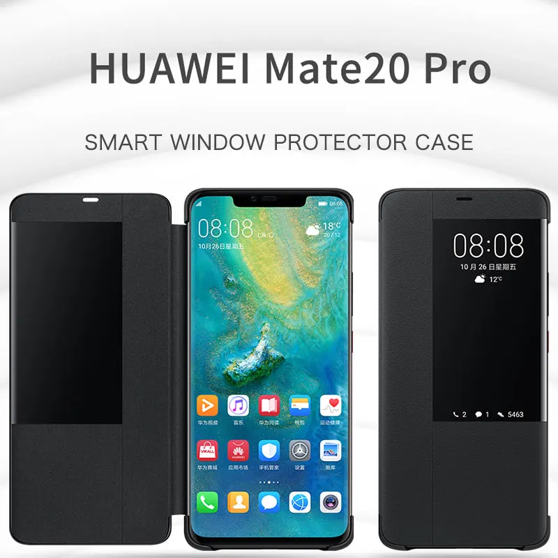 huawei mate 20 pro case original huawei mate 20 x case mate 20 flip cover smart view window protect stand huawei mate 20x case free global shipping