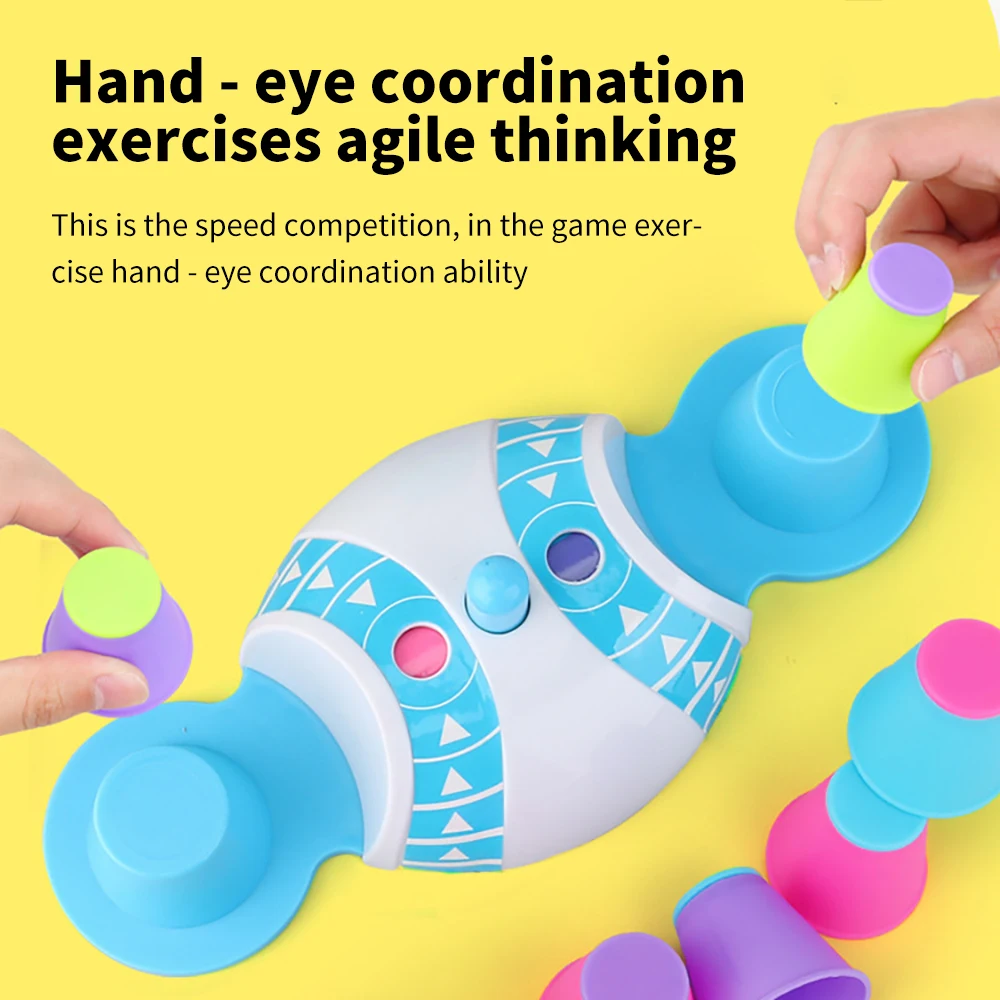 

Funny Family Matching Fast Cup Game Children'S Stacking Cup Game Toy Set Party Kid Early Educational Manual Brain Board Game Toy