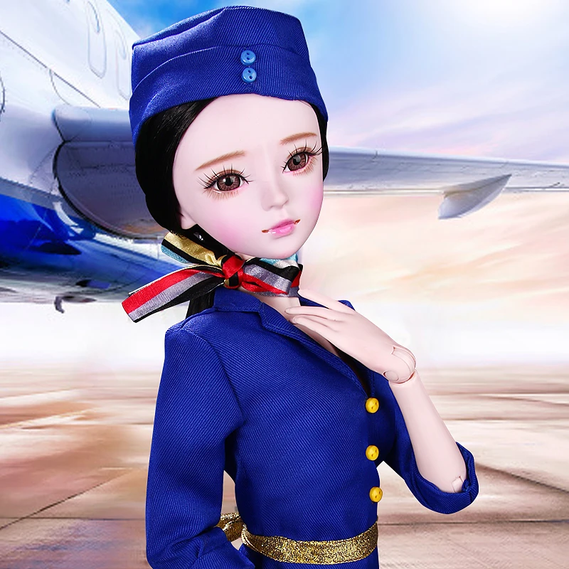 Ручная работа BJD Кукла одежда стюардесса Airhostess медсестры униформа Одежда для 55-60 см Bjd 1/3 девушки куклы игрушки куклы аксессуары