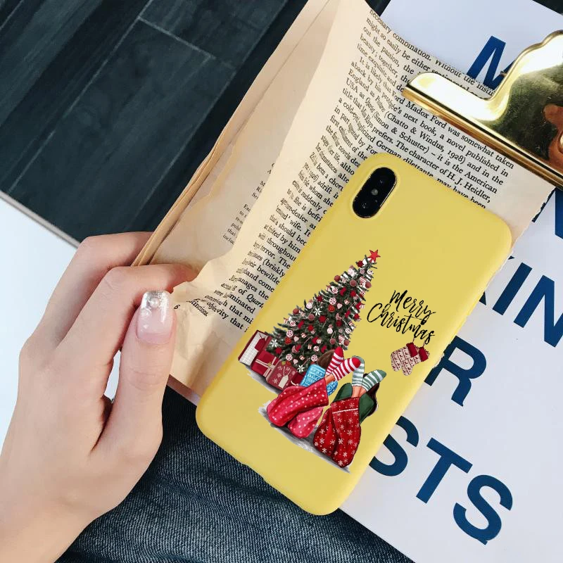 Мягкий чехол из ТПУ для iPhone 5 SE 6 7 8 Plus XR XS Max 11 pro max новогодний и Рождественский