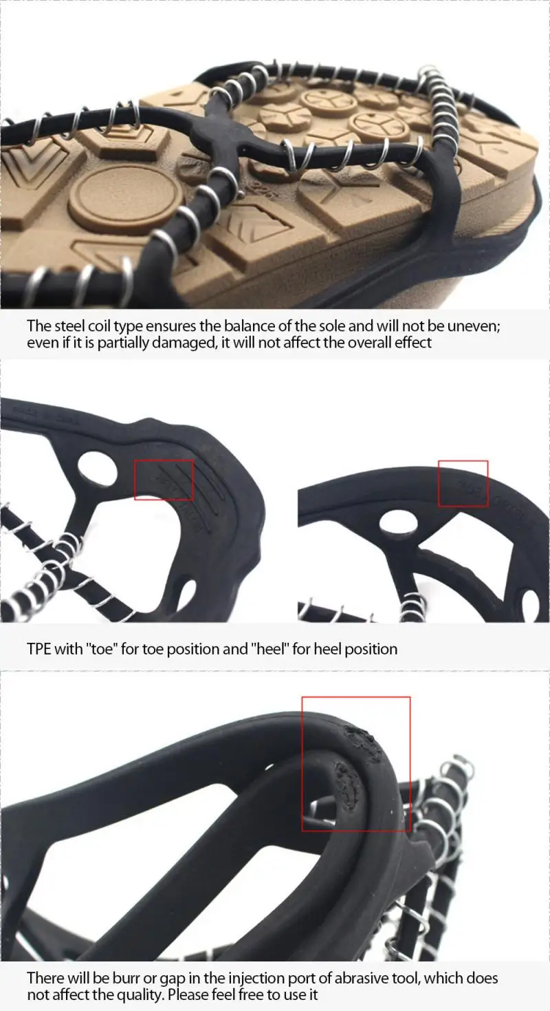 

Snow and Ice Walking Crampons Stainless Steel Anti-skid Non-slip Ice Claw for Mountain Shoes Boots Climbing Crampons Shoes