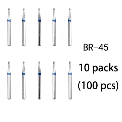 BR-45(100pcs) BR-31 Dental Diamond Burs Drill Dentistry Burs High Speed Handpiece Handle Diameter 1.6mm Dentist Tools BR-41 TR-13 FO32 - Цвет: BR-45(100pcs)