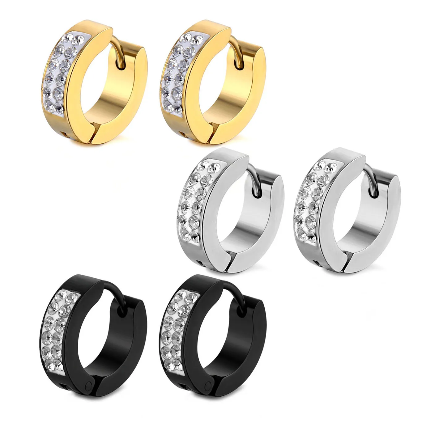 

French Punk Hip-Hop Geometric Small Hoop Earrings for Women Gold Silver Party Jewelry Accessories
