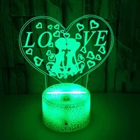 3d lamp led night light acrylic bedroom romantic love decorative nightlight valentines day birthday gift for women girls