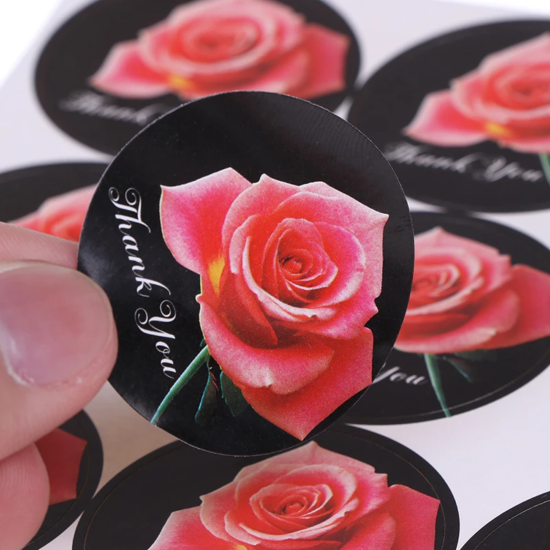 

120pcs/10sheets DIY Decorative Gifts Label Flower Thank You Series Round Seal Stickers