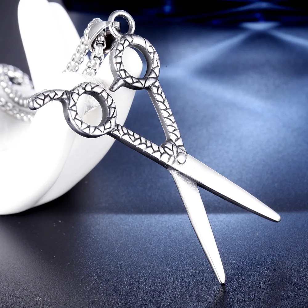 Модный персональный стиль для волос из нержавеющей стали кулон ожерелье ножницы