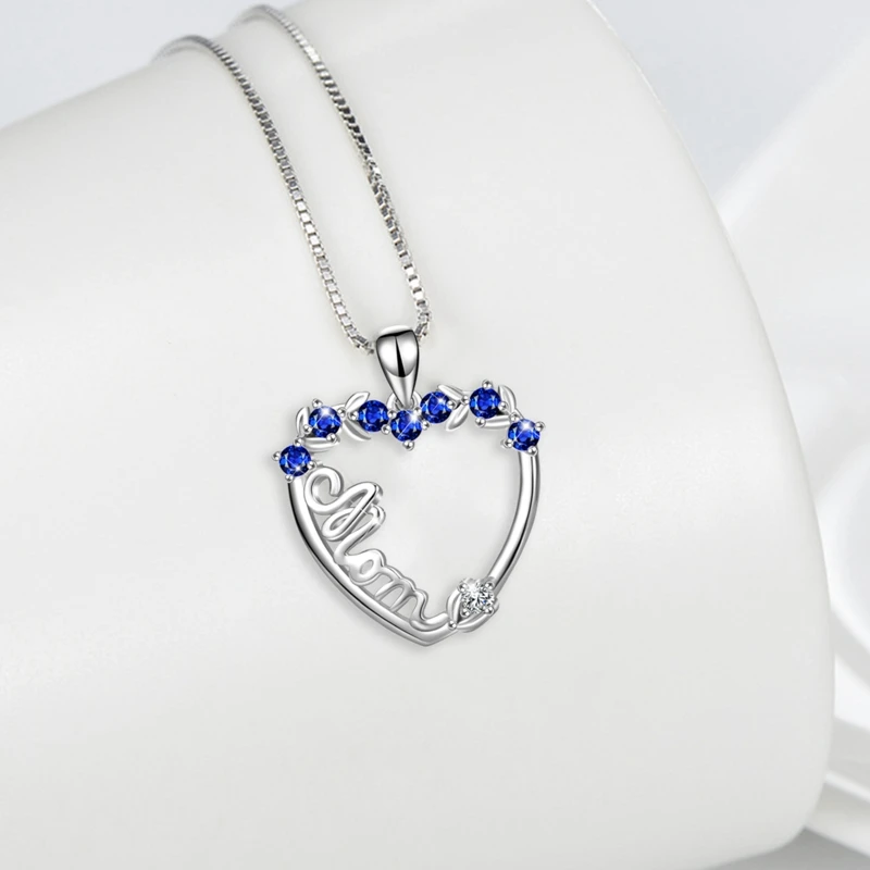 

Fashion Letter Mom Heart Shaped Inlaid Crystal Pendant Necklace Mother's Day Gift High Quality Jewelry 2021 New 1pc Gift for Mom