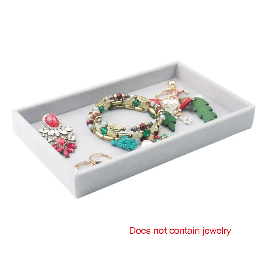 

212*125*25 mm Fabric Jewelry Box Jewelry Display Holder Bracelet Ring Earring Button Pendant Tray Case Jewelry Storage Organizer