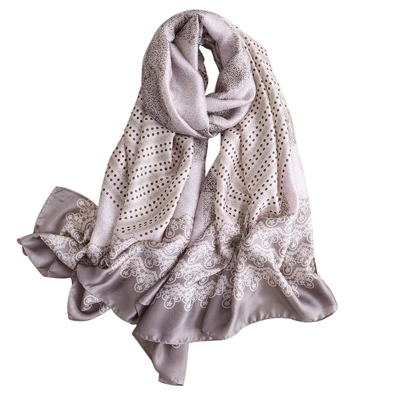 

2020 Beach Hijab Summer Women Silk Scarf 180X90CM Shawls and Wraps Luxury Brand print Female Foulard Echarpe Designer Bandana