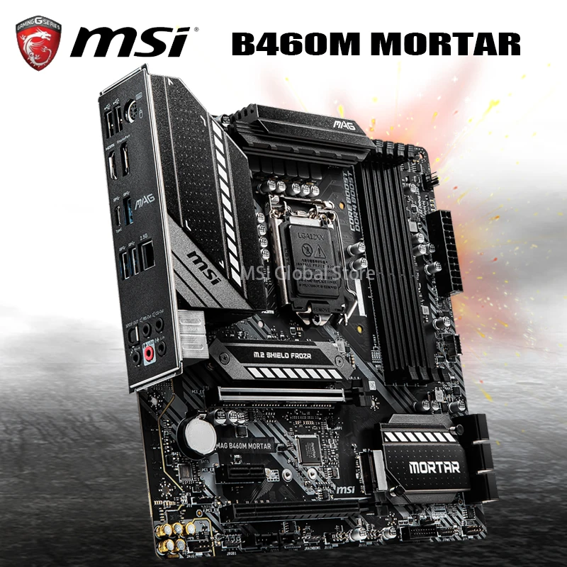 Verkauf LGA 1200 MSI MAG B460M MÖRTEL Motherboard 10th-Gen DDR4 2933MHz 128GB PCI-E 3,0 M.2 Overlocking Display Port Intel B460 Neue
