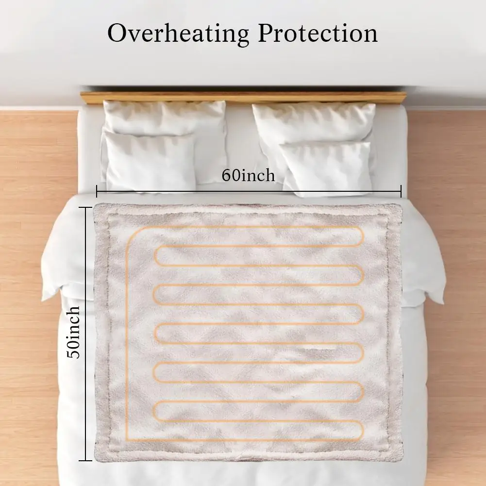 

120 x160cm Electric Blanket with 3 temperature levels,movable switch, washable Electric Blanket for Warmth