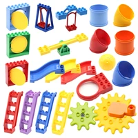 big particle blocks amusement park pipeline playground slide ladder swing seesaw big building blocks moc toys for kid gifts