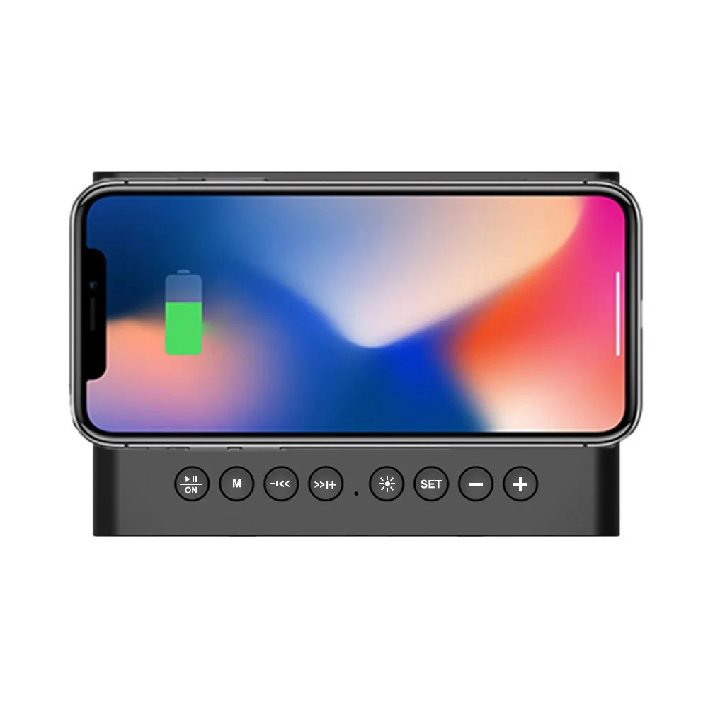 Портативный Bluetooth динамик сабвуфер с двумя рожками будильник Беспроводная