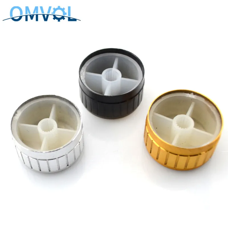 Ручка потенциометра с алюминиевым корпусом 6 мм 30 * 17 мм|Выключатели| |