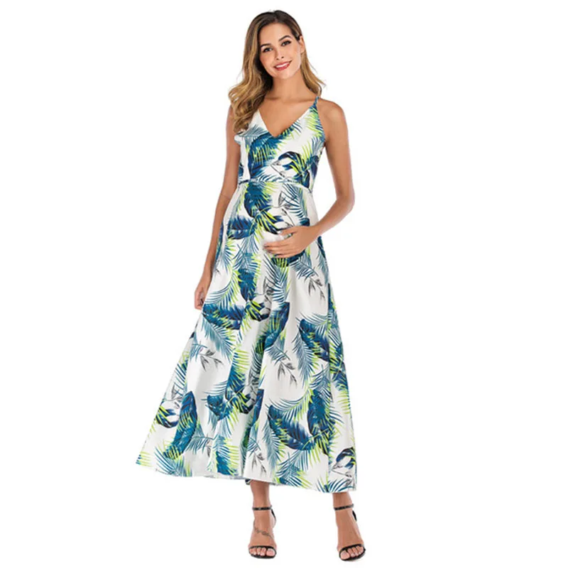 Горячая Распродажа женские платья для беременных летнее повседневное пляжное