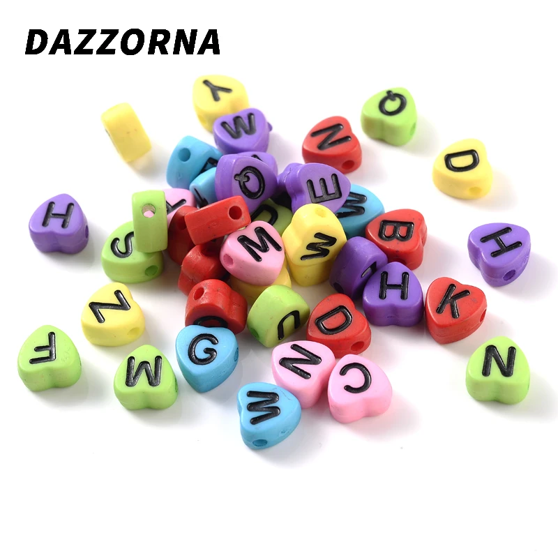 Бусины алфавита меланжевые в форме сердца 4 х7 мм 100 шт. | Украшения и аксессуары
