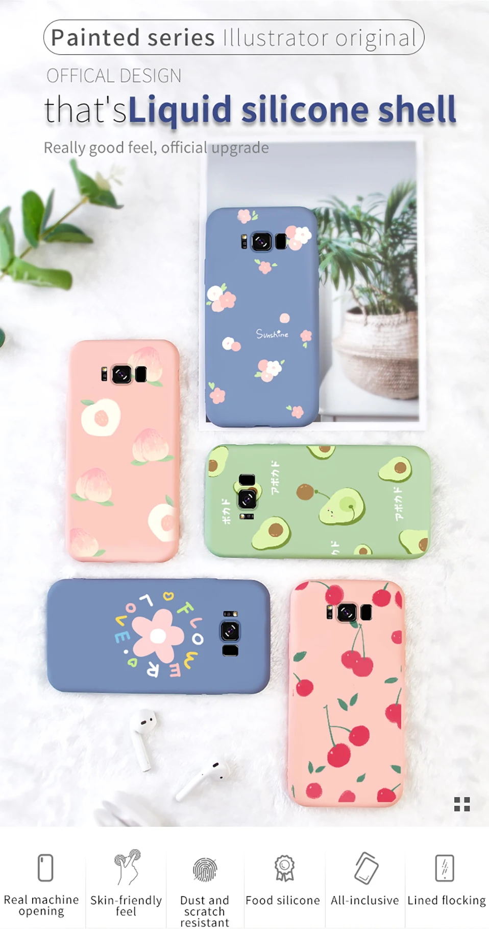Силиконовый чехол ASINA с милыми цветами для samsung Galaxy S8 S9 S10 Plus, чехол-бампер с фруктами для samsung Galaxy S10 S9 Plus, чехол