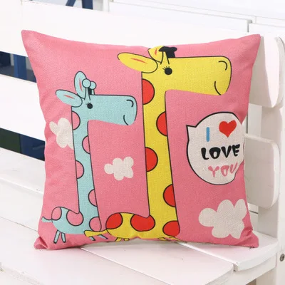 53-недельная Новая Домашняя мультяшная Подушка льняная с принтом наволочка 45x45 см