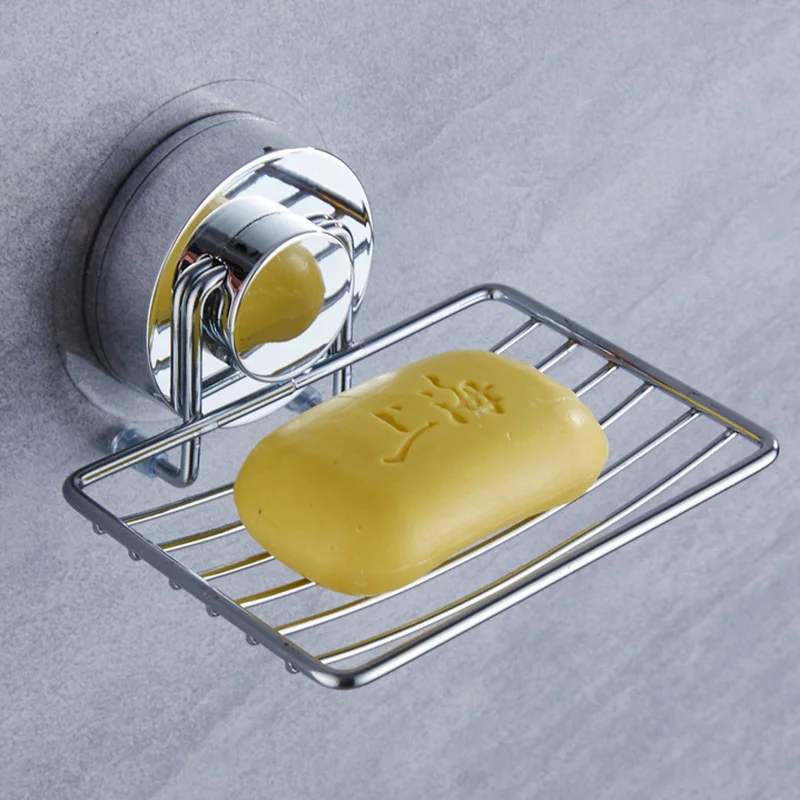 

Stainless Steel Soap Dish Holder Wall-Mounted Drain Hollow Soap Box Strong Suction Soap Dish For Kitchen Bathroom Accessories