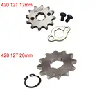 Передняя Звездочка двигателя для мотоцикла ATV Gokart 50cc 70cc 90cc 110c 125cc, 420 цепь 12T 17 мм 20 мм