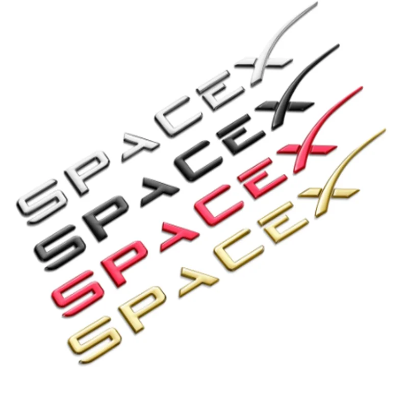 

3D ABS SPACEX Badge Emblem Letters Word Sticker Car Tuning For Tesla Model 3 X Y S Rear Tailgate Trunk Nameplate