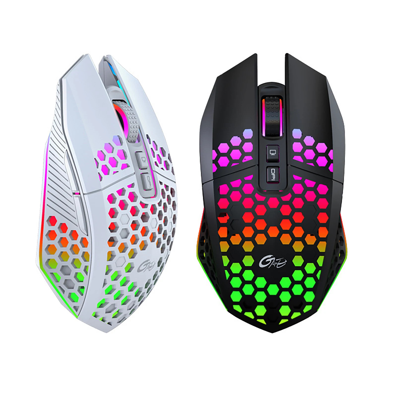 

Hollow Out Wireless Mouse 8Buttons Wireless Gaming Mouse 3 Gears 1600 DPI Adjustable Low Clicking Noise Mouse For Desktop Laptop