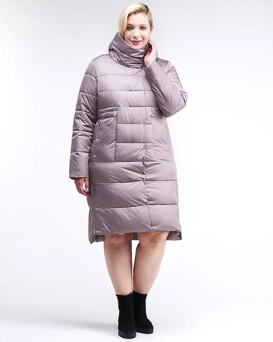 Куртка зимняя женская молодежная бежевого цвета 191923_12B