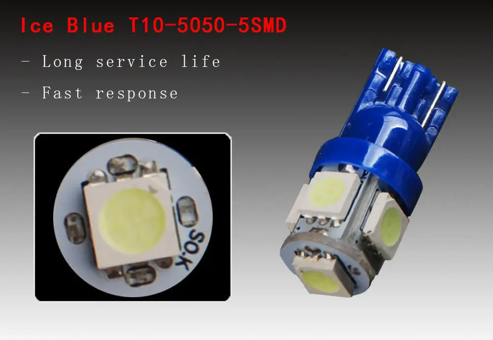 50X Ice Blue T10 5050 Светодиодное освещение фестонного типа для автомобиля Dome Map