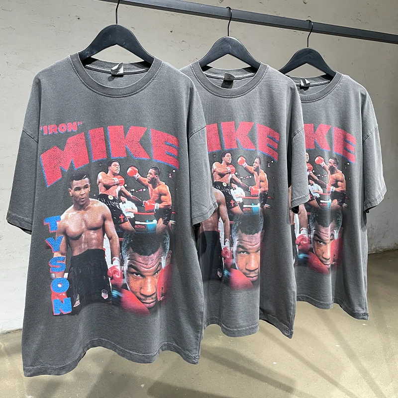 

Футболка оверсайз в стиле хип-хоп, хлопковая футболка с графическим принтом в стиле Харадзюку, винтажная одежда, боксеры, летняя уличная оде...