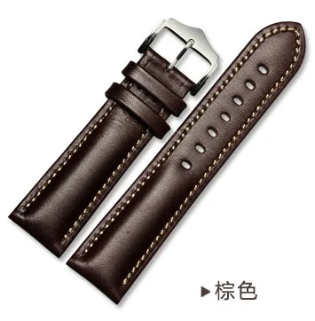 Genuine leather bracelet handmade watchband 18 20mm 22mm watch band green blue color Wrist watch strap wristwatches wholesale images - 6