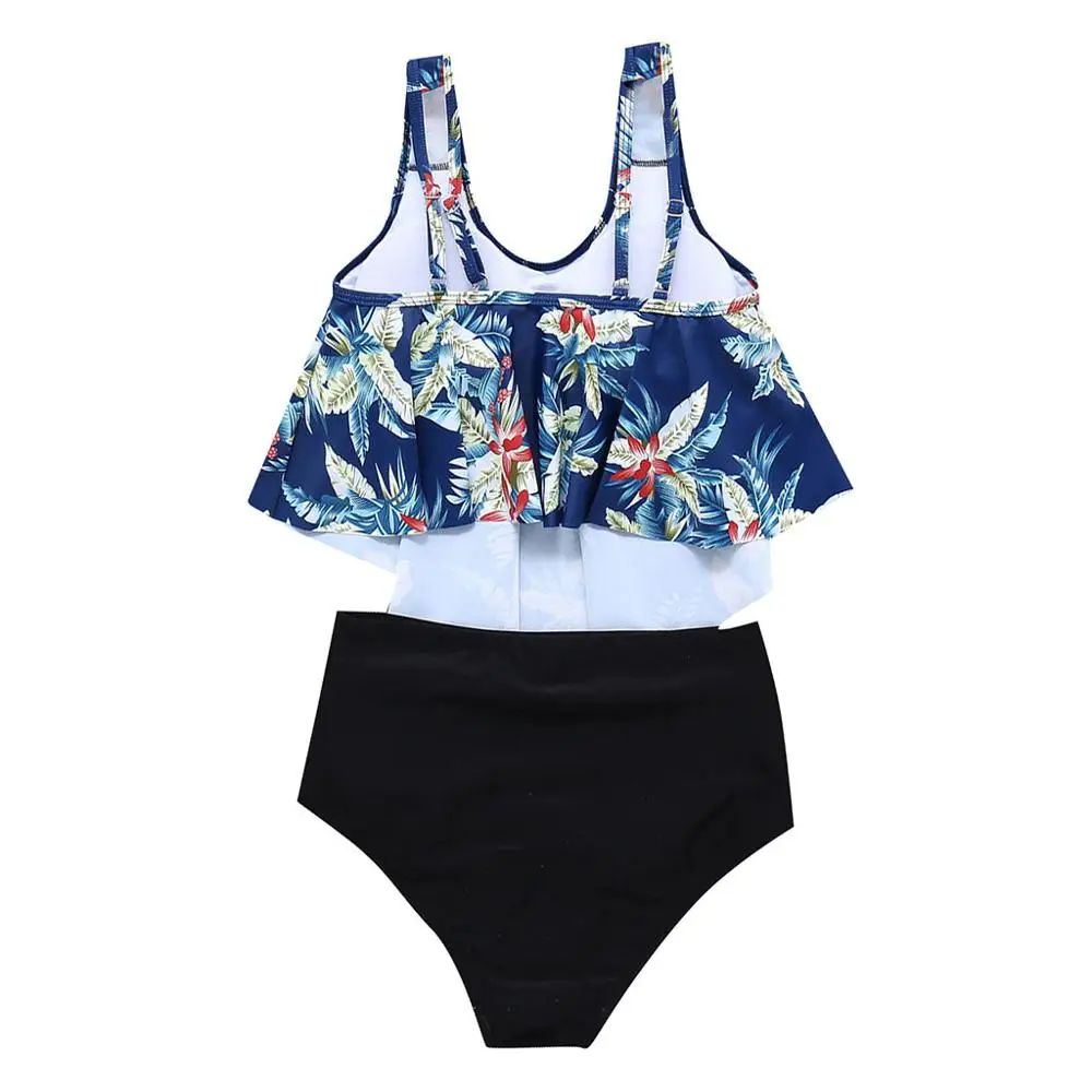Купальник бикини женский купальный костюм из двух предметов с топом и оборками