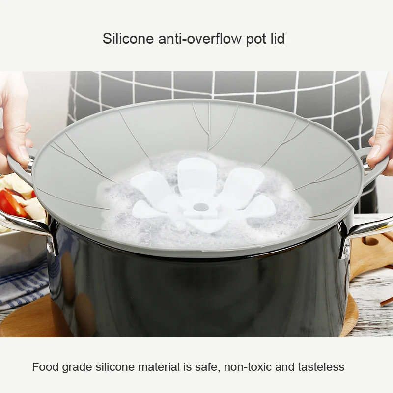 

Силиконовая крышка с пробкой для кастрюль, сковородок, кухонные аксессуары, инструменты для приготовления пищи, кухонная посуда с цветами д...