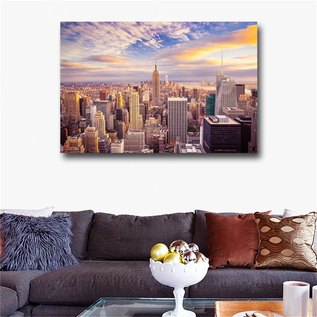 Картина на холсте мост городской пейзаж ночная сцена закат Нью Йорк Токийская