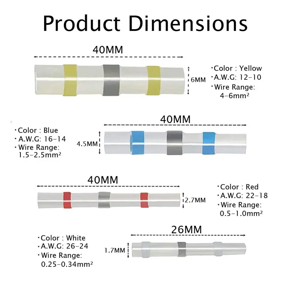 Оламм 100/50 шт. Олова кольцо обжимной терминал разъем припоя провода усадки рукав