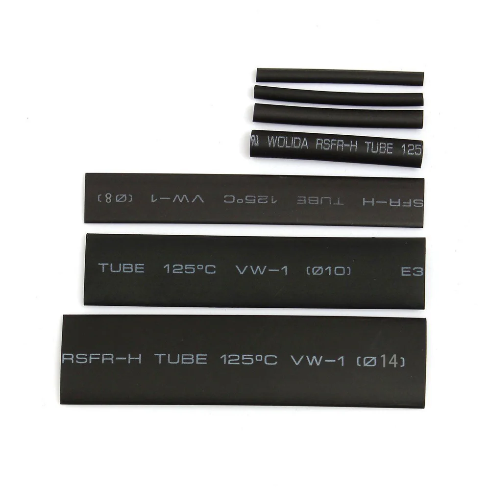 

127* Weatherproof Heat Shrink SleevingTube Assortment Kit Black Glue Practical