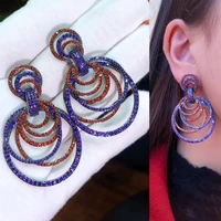 missvikki luxury gorgeous trendy circles pendant earrings cubic zirconia women wedding big earrings bijoux high quality new hot