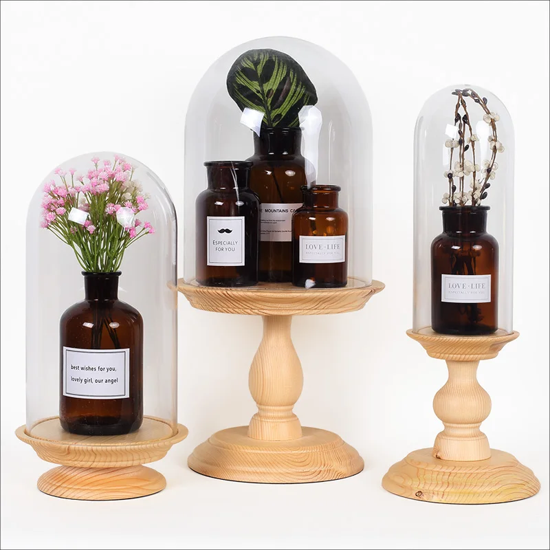 

zq Nordic Living Room Desktop Glass Cover Ornaments Simple Dustproof and Transparent Creative Furnishings