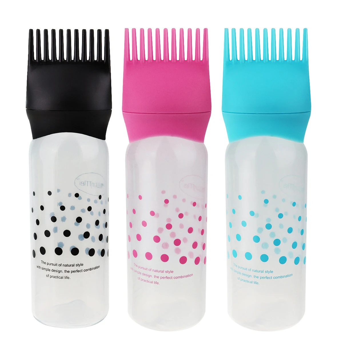

170ml Plastic Hair Dye Shampoo Bottle Applicator With Graduated Brush Dispensing Kit Hair Coloring Dyeing Hair Comb Salon Style