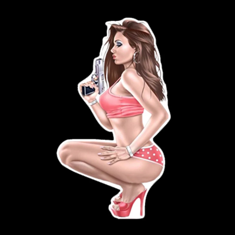 

Summer Sexy Squat Girl Squat Car Sticker Windshield Bumper Motorcycle Decal High Quality Vinyl Cover Scratches Waterproof PVC