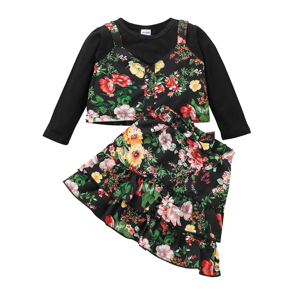 

Детская юбка с длинным рукавом и цветочным принтом