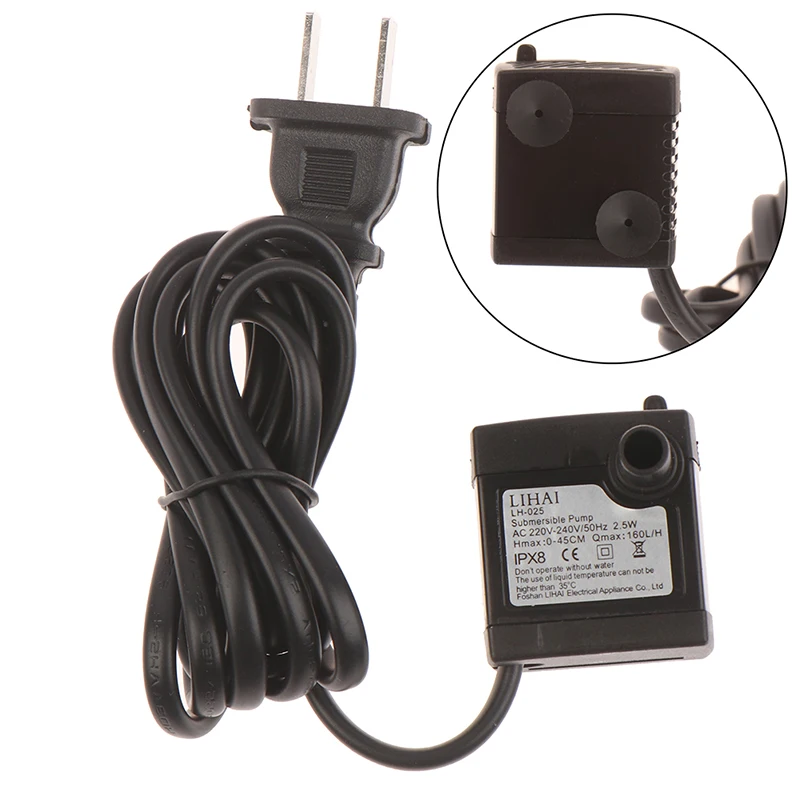 Погружной водяной микро-насос с европейской вилкой 220 В переменного тока 3 Вт