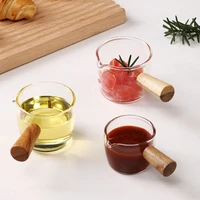 hand draw sauce dish with handle multi functional mini taste dish coffee milk cup glass sauce vinegar snack plate tableware