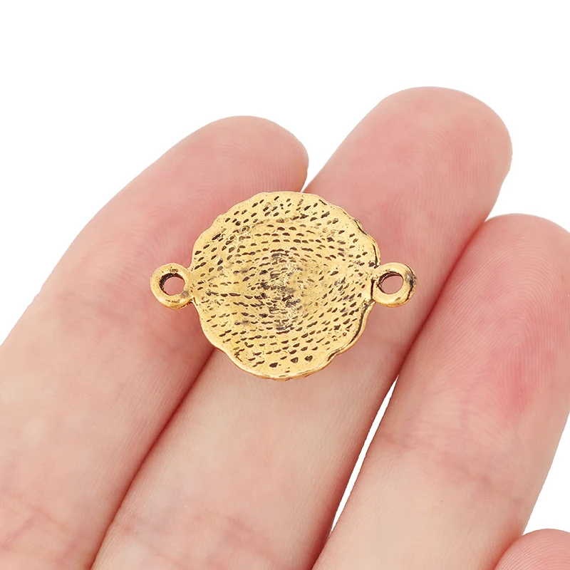 ZXZ 10 шт. тибетский серебряный/Золотой тональный разъем для головы льва шармы