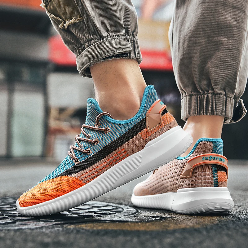 

2021 Summer New Men's Mesh Sneakers Light Breathable Tennis Sport Shoes Fashion Casual Training Fitness Running Shoes Big Size