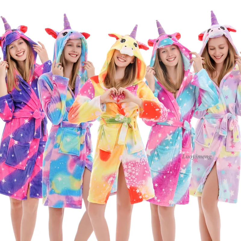 Новинка зимний банный халат для взрослых с изображением животных плотные