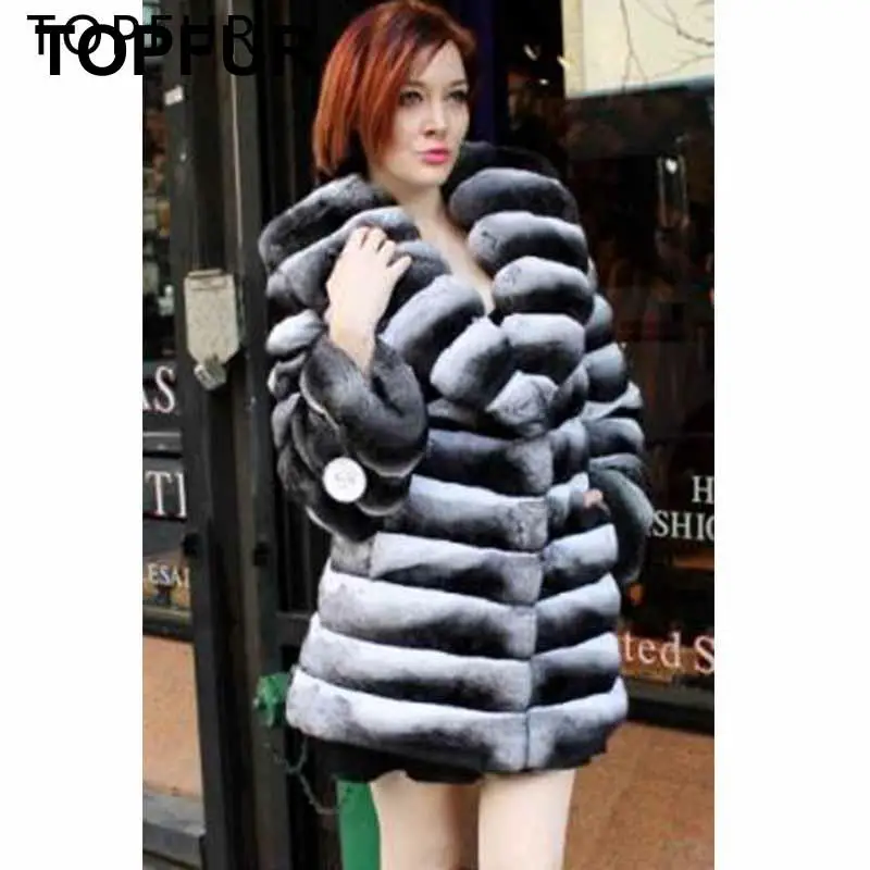 Женское пальто с натуральным мехом зимняя куртка кролика Рекс модное роскошное