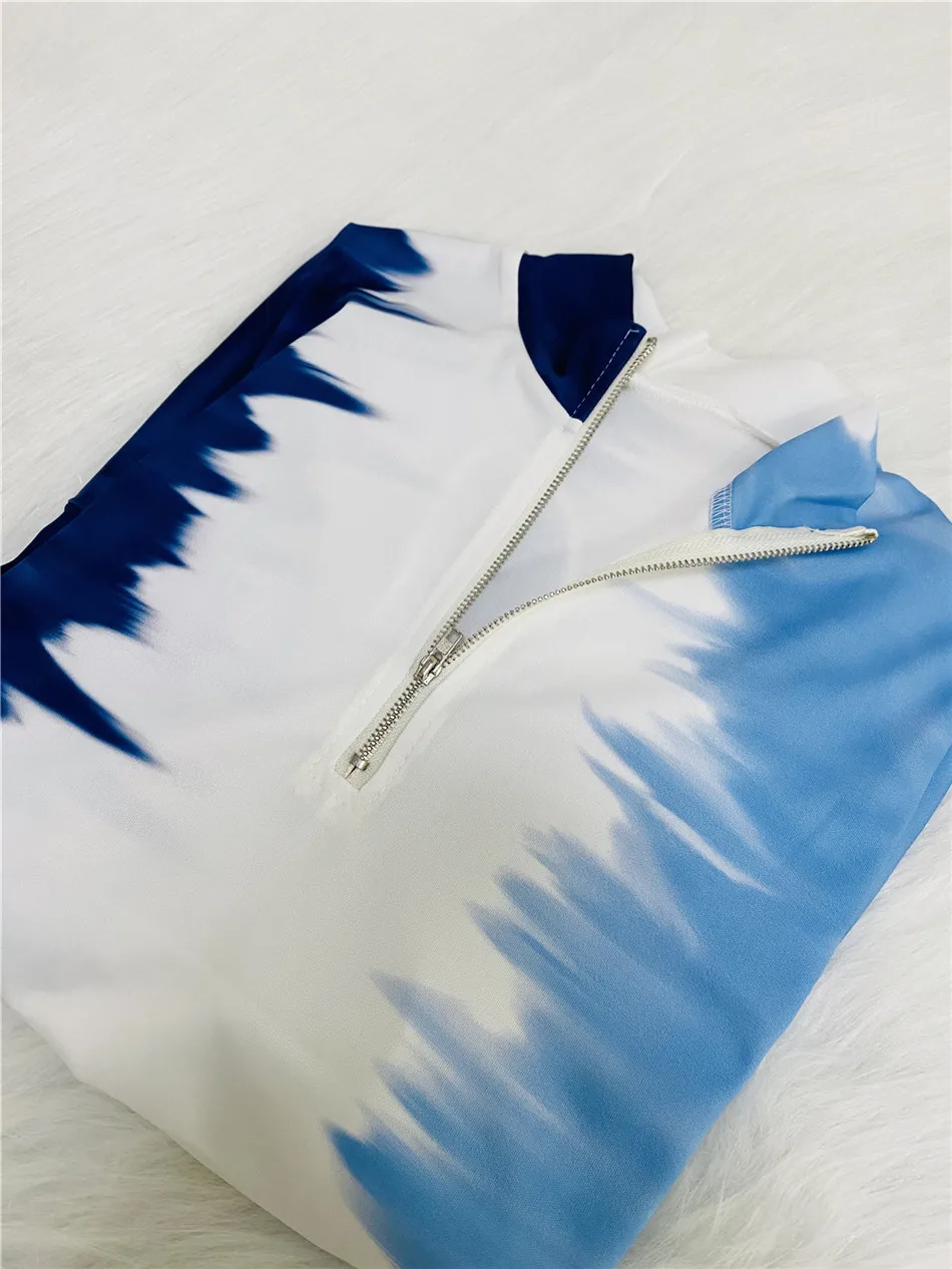 

Women Two Piece Set Tie Dye Long sleeve Sweatsuit Crop Top Joggers Pants Women Matching Sets Outfits Tracksuit
