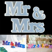 3pcs mr mrs resin molds silicone word sign epoxy casting moulds for wedding tableparty table and baking chocolate fondant mold