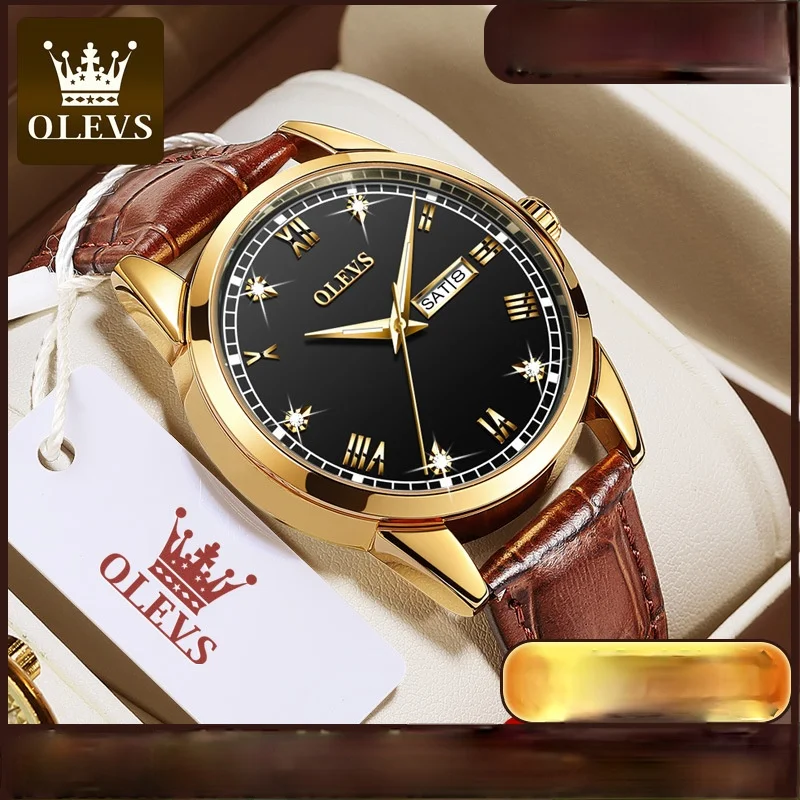 

Double calendar quartz watch waterproof men watch men's watch
